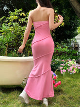 Women's Strapless Bodycon Dress With Exposed Seam Detail